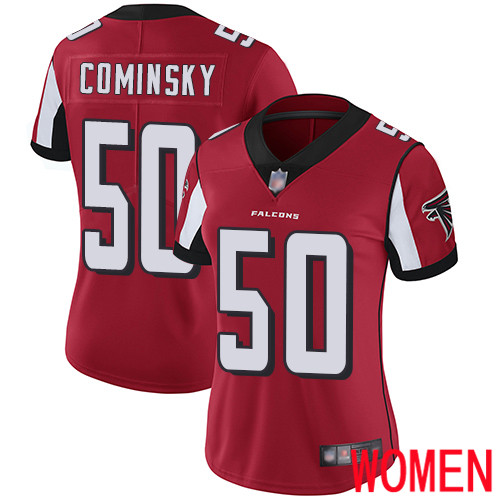 Atlanta Falcons Limited Red Women John Cominsky Home Jersey NFL Football 50 Vapor Untouchable